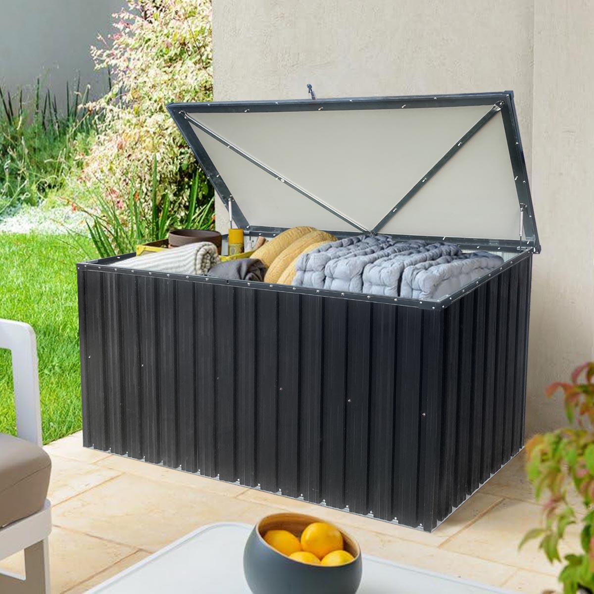 Fornorth Outdoor Aufbewahrungsbox 183x88x94cm 1303L, Schwarz