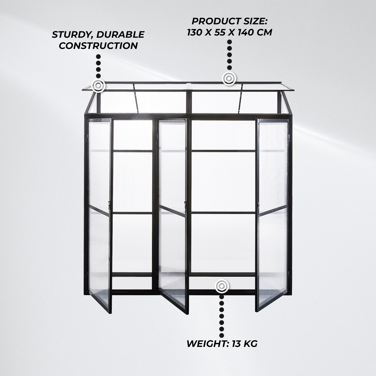Lykke Mini Greenhouse Fjordal 180x55x190cm