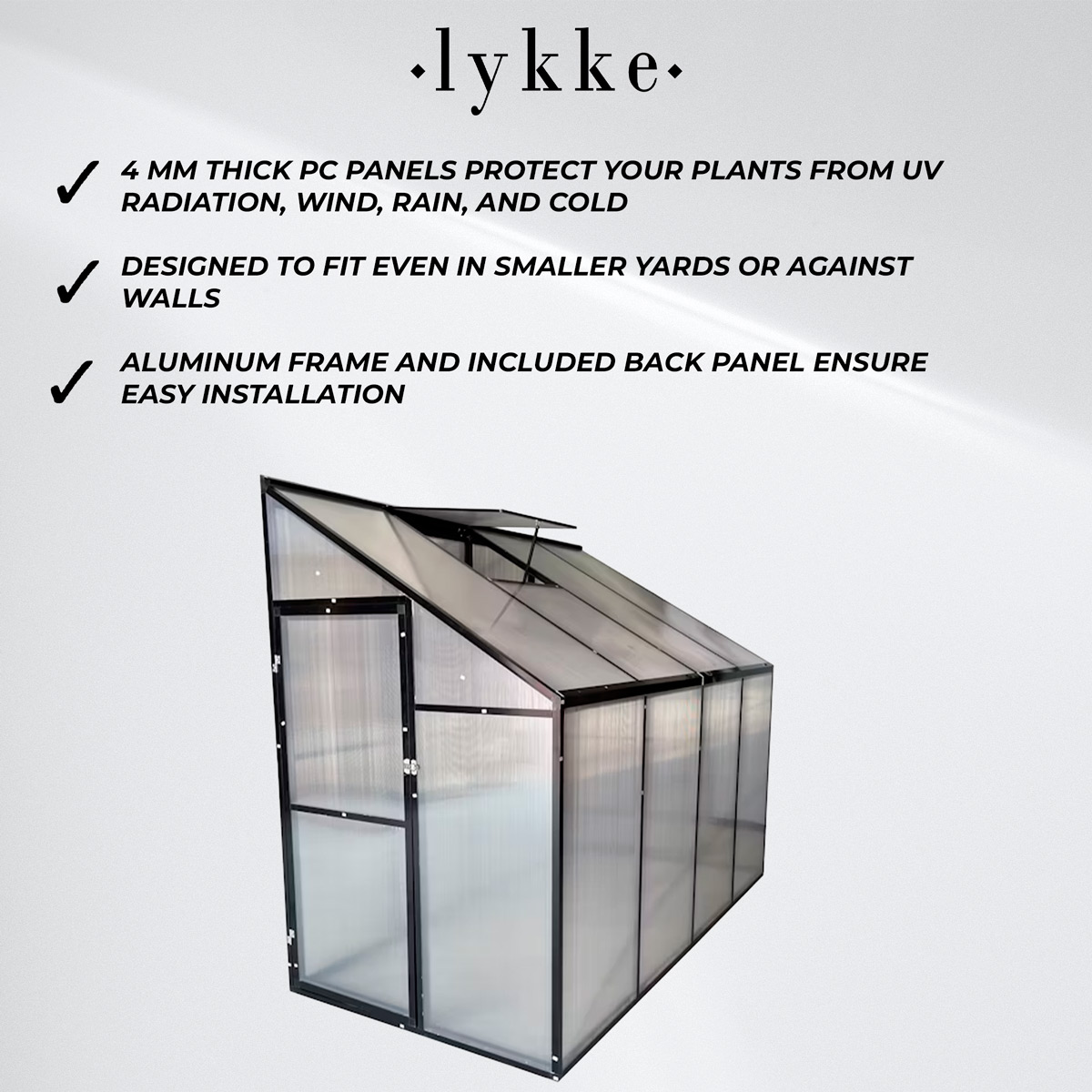 Lykke Mini Greenhouse Sundsvall 241x122x195cm