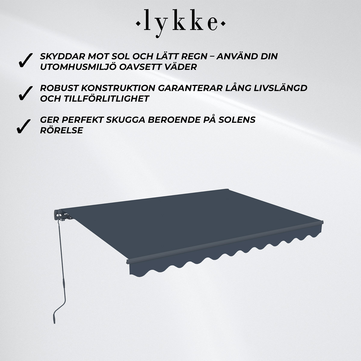 Lykke Markis 2,95x2,5 m, mörkgrå