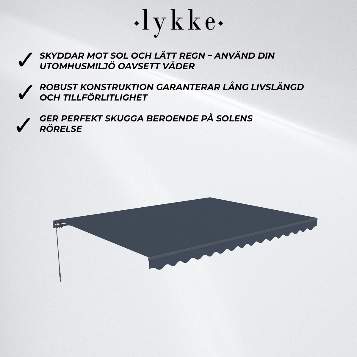 Lykke Markis 3,95x3 m, mörkgrå