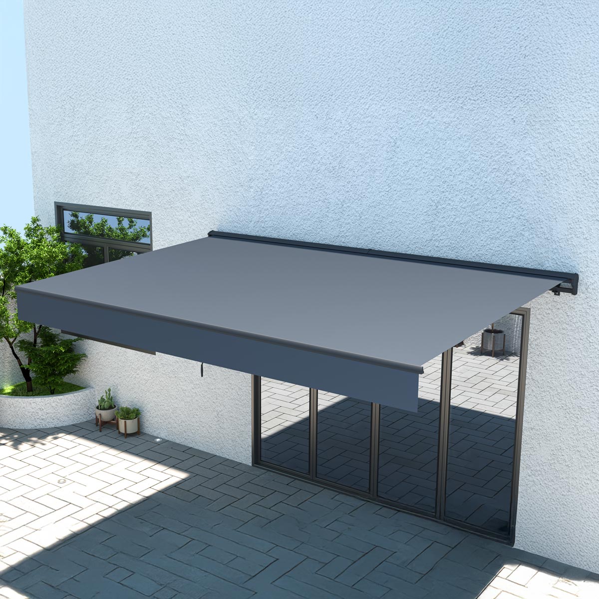 Lykke Half-Cassette Awning 3,95x3 m motorized, dark grey