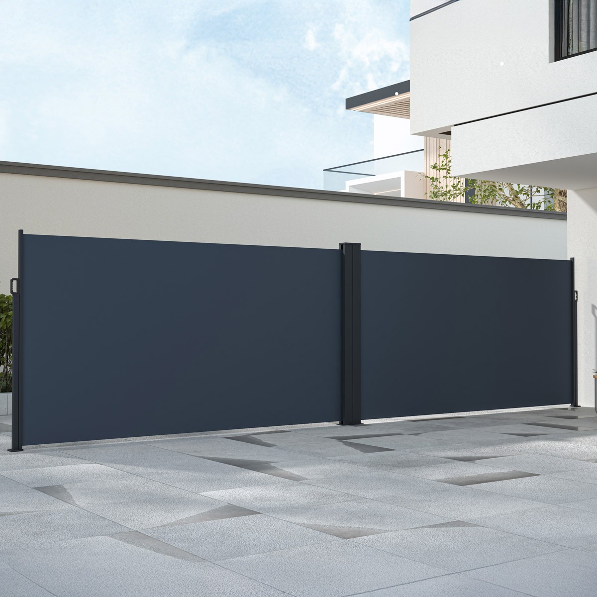 Lykke sānu markīze 1,6x3 m (x2) dubulta, tumši pelēka