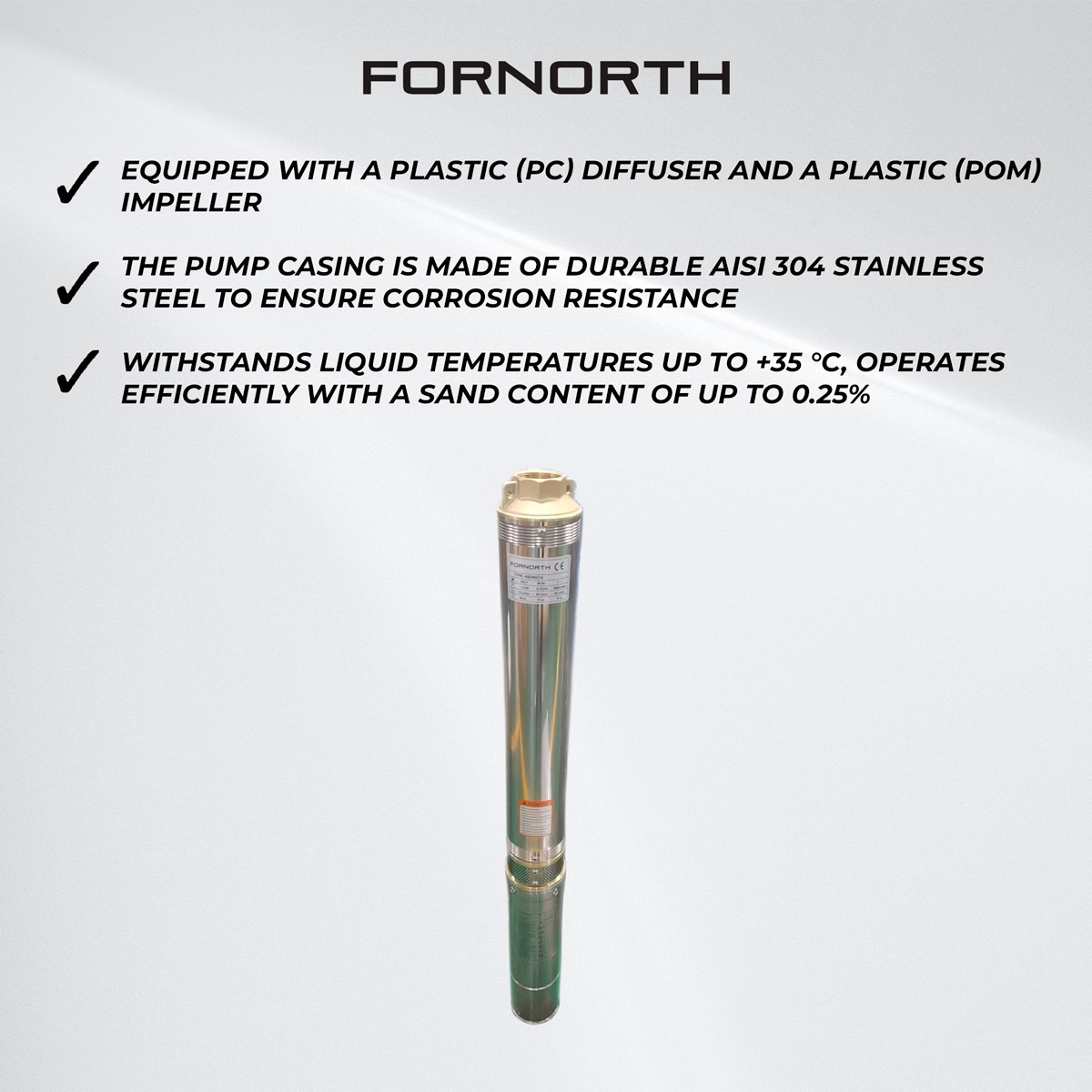 Fornorth Submersible Well Pump 2,2kw, 3HP