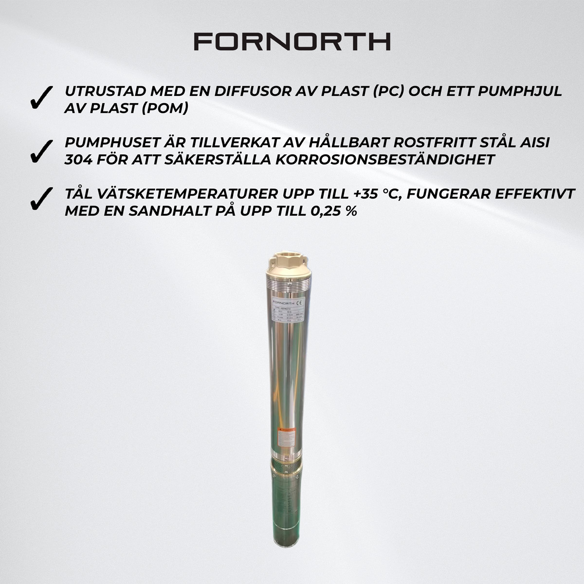 Fornorth Djupvattenpump 2,2kw, 3HP