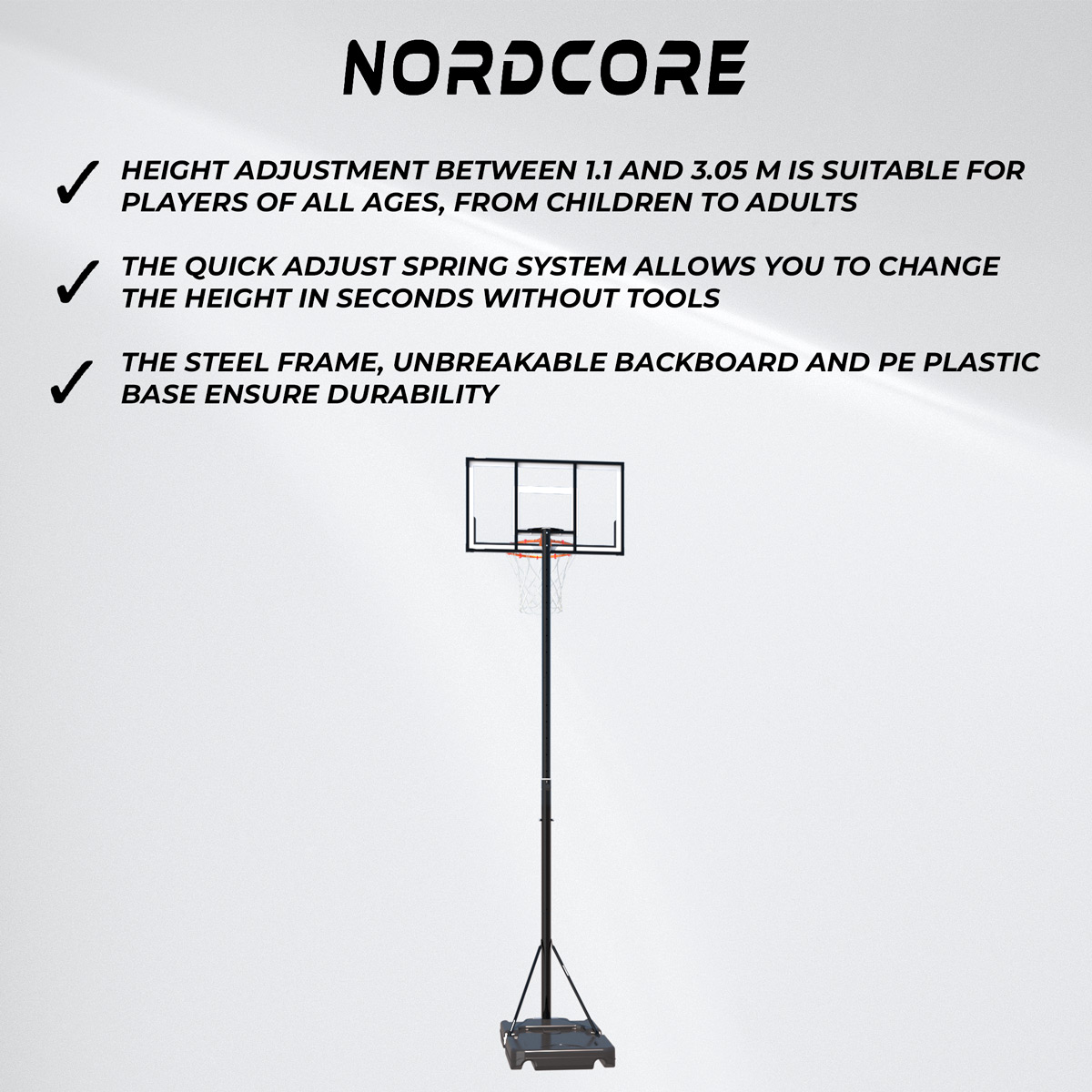 Nordcore Basketball Stand Finisher 1,1-3,05M