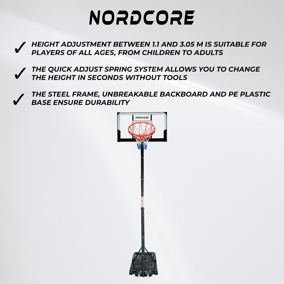 Nordcore Basketball Stand Finisher 1,1-3,05M