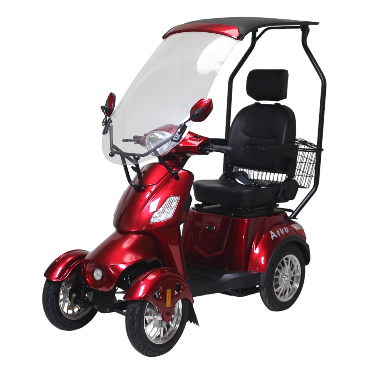 Arvo mobilitātes skūteris ar nojumi P600 sarkanā krāsā