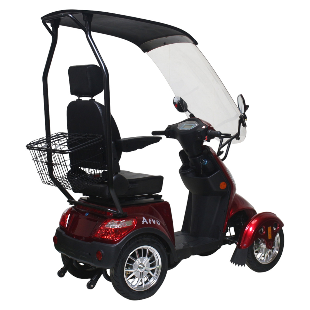 Arvo Promenadscooter med tak P600 Röd