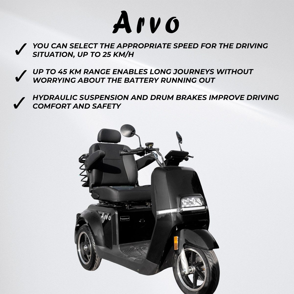 Arvo Mobility Scooter P700 Black 