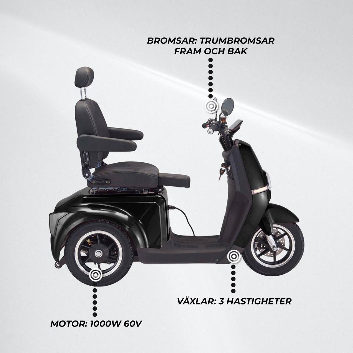 Arvo Promenadscooter P700 Svart