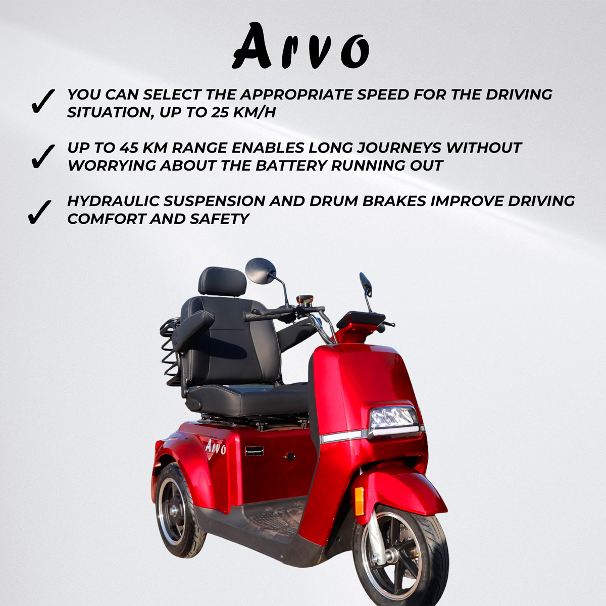 Arvo Mobility Scooter P700 Red 