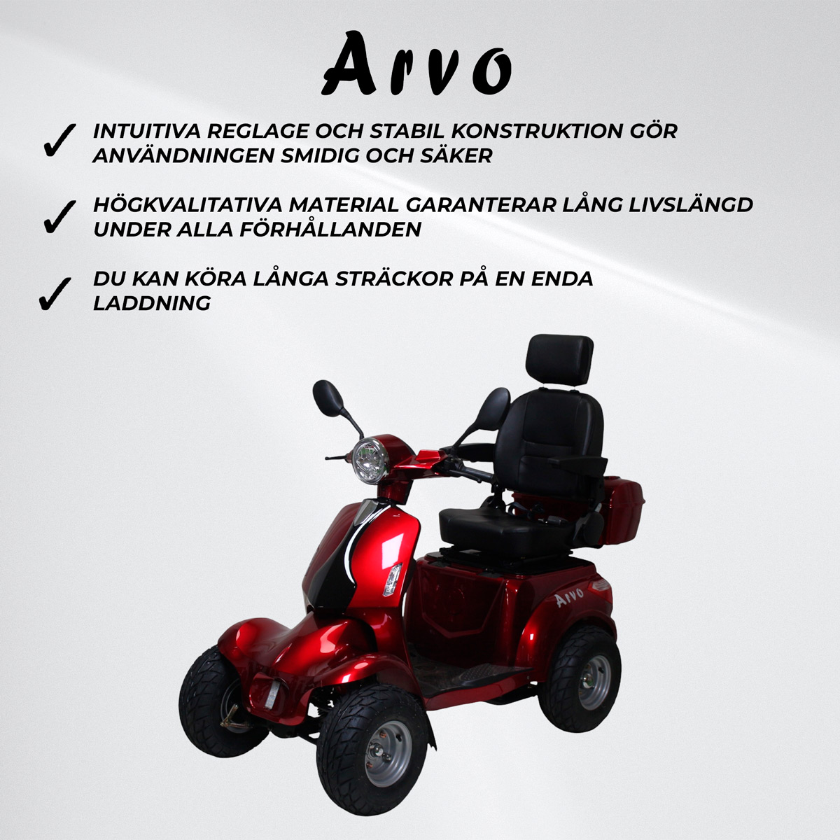 Arvo Mobility Scooter P900 Red 