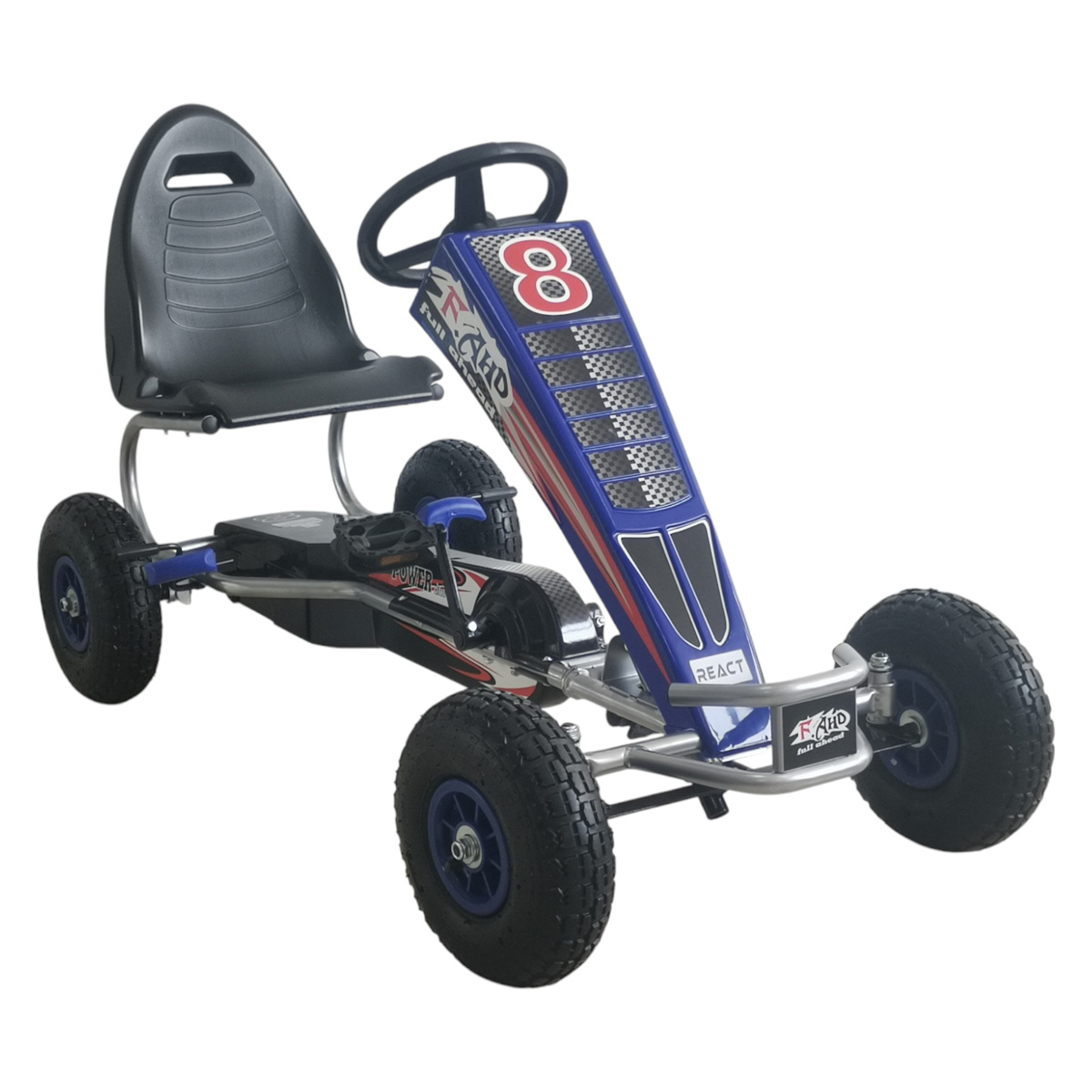 React Pedāļu Kartings Racer Blue
