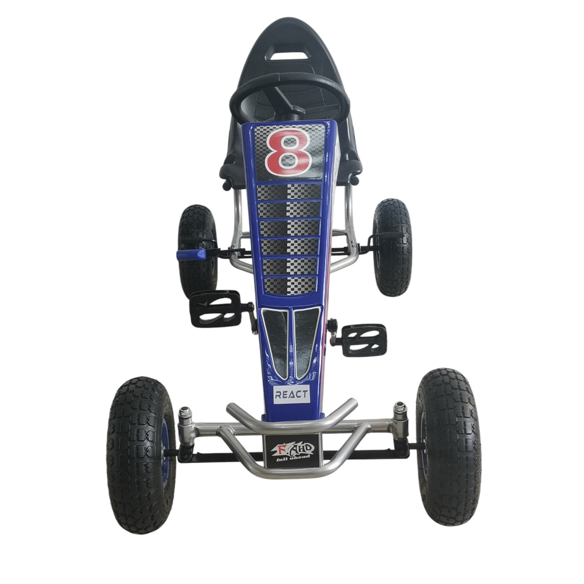 React Pedāļu Kartings Racer Blue