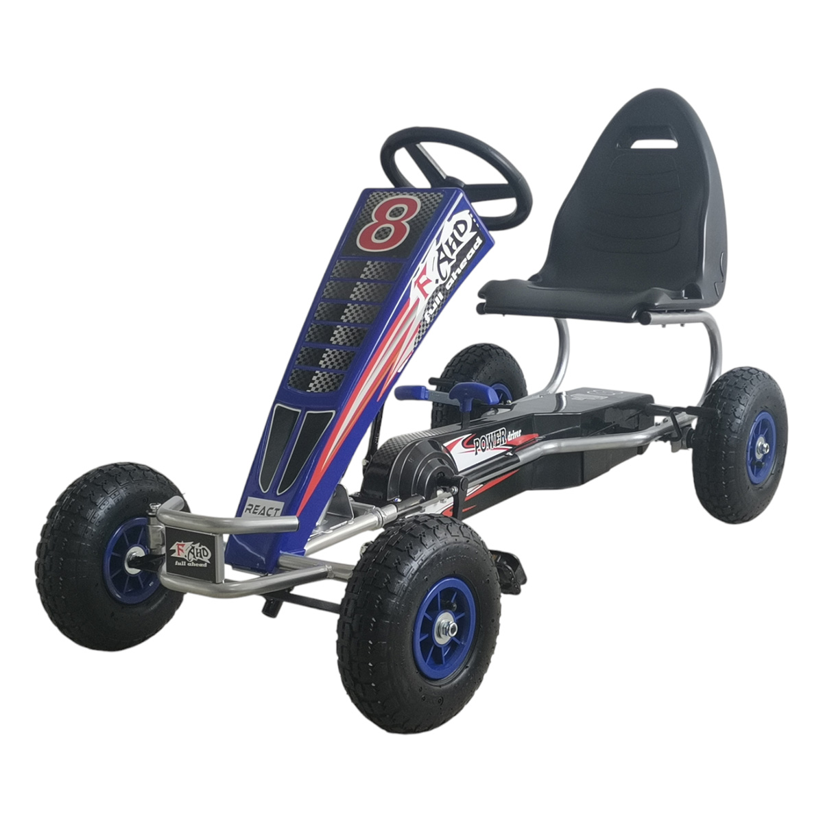 React Pedāļu Kartings Racer Blue