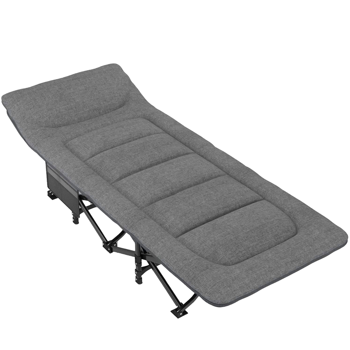 Nordcore Kempinga Gulta Premium, Pelēka-190x68x40cm - max 200kg