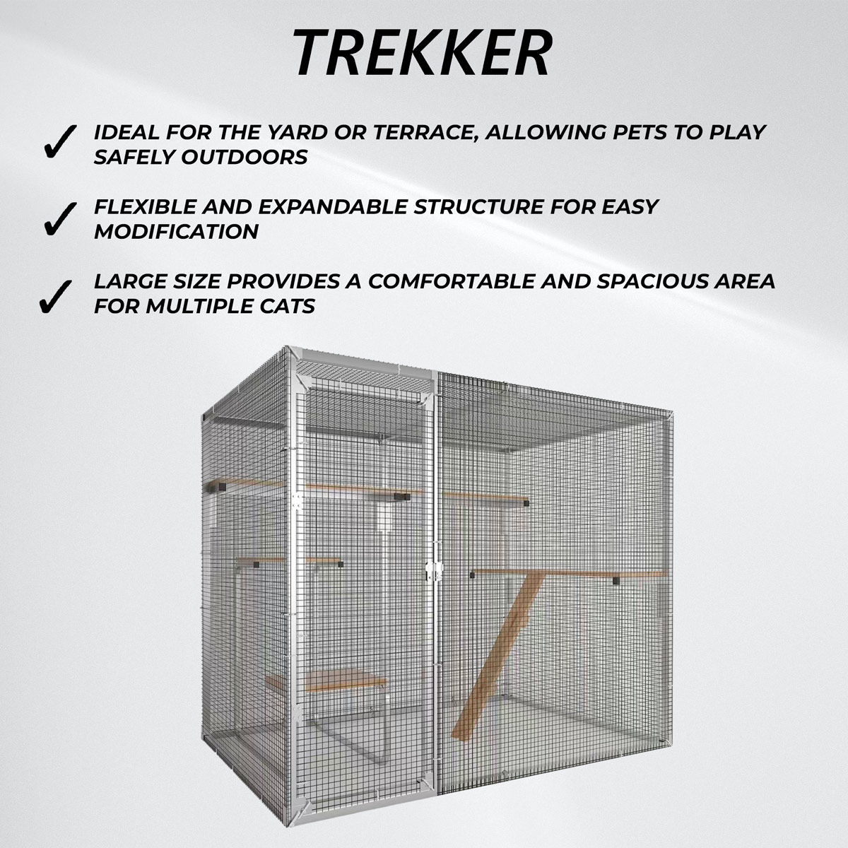 Trekker Outdoor Cat Cage 2,5x1,5x1,95m