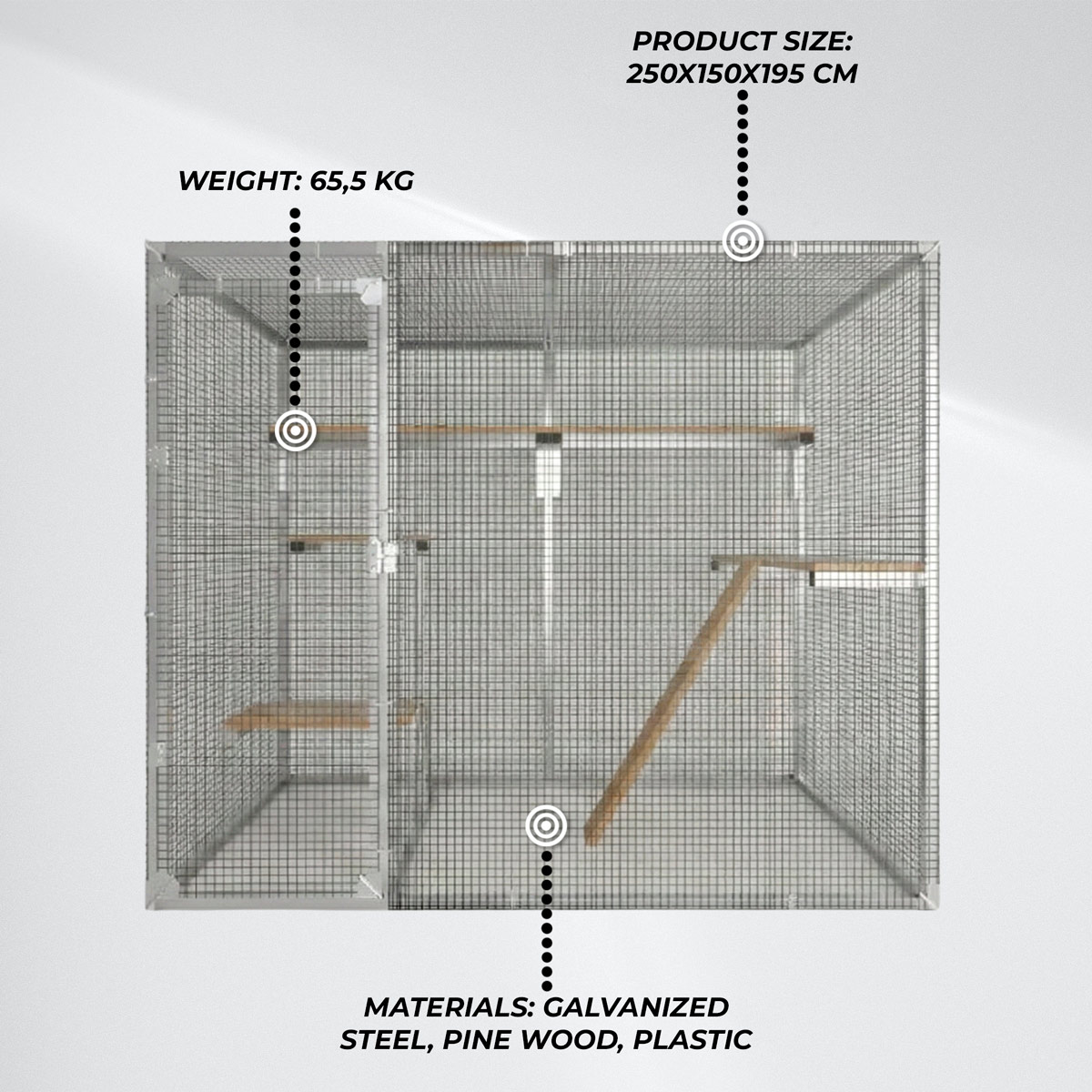 Trekker Outdoor Cat Cage 2,5x1,5x1,95m