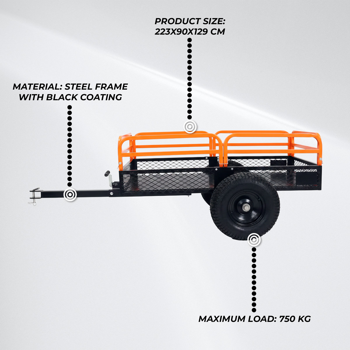 Fornorth ATV Trailer 223x90x129cm