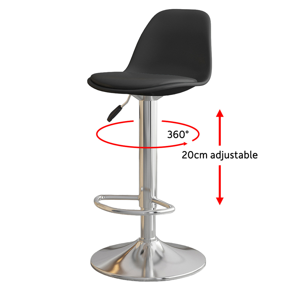 Lykke Bar Stool Comfort Black