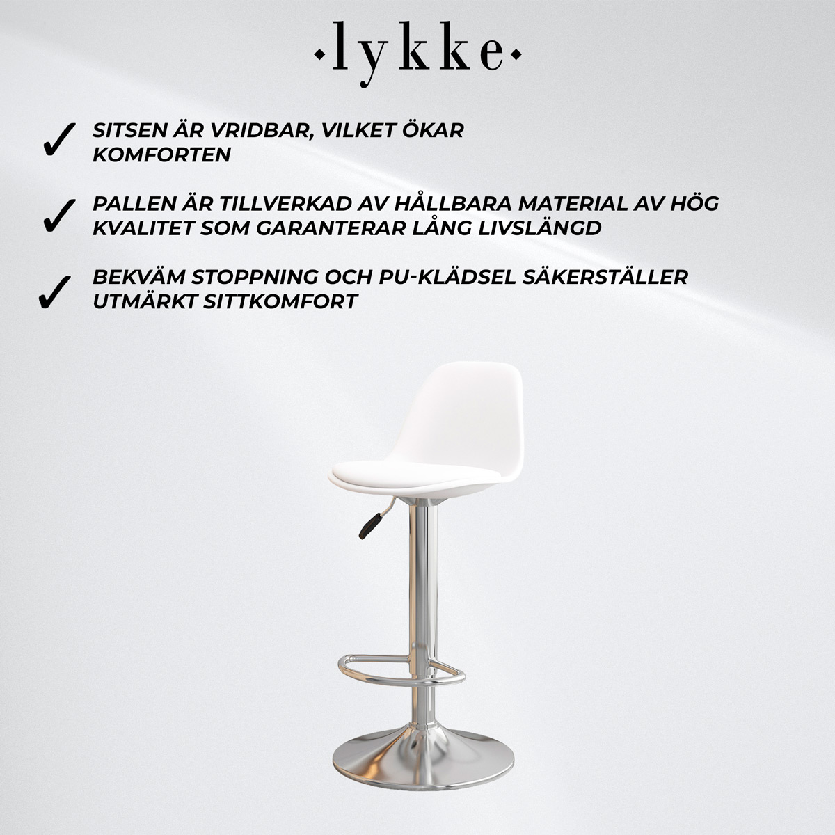 Lykke Barstol Comfort Vit