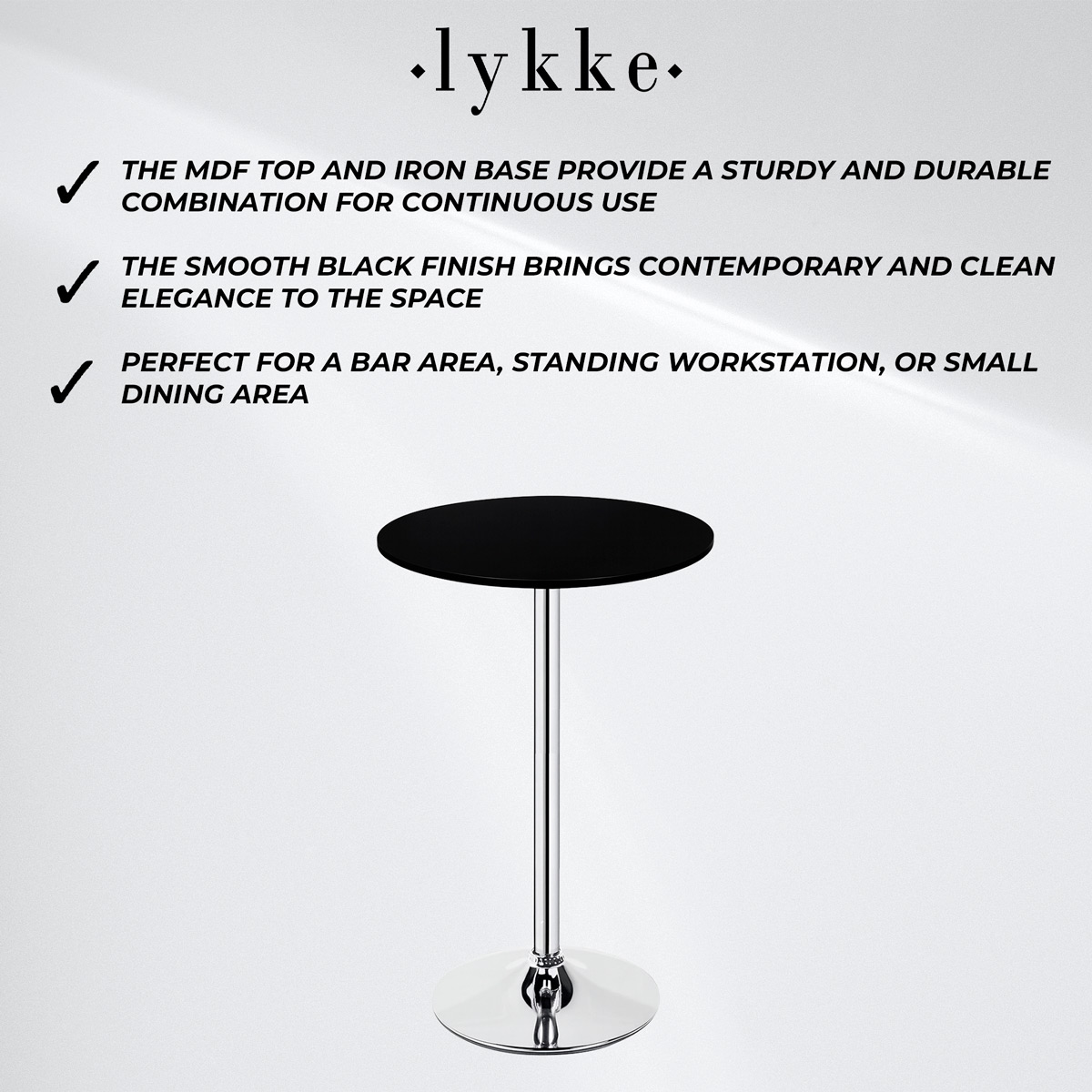 Lykke Bar Table Comfort Black 60x105cm