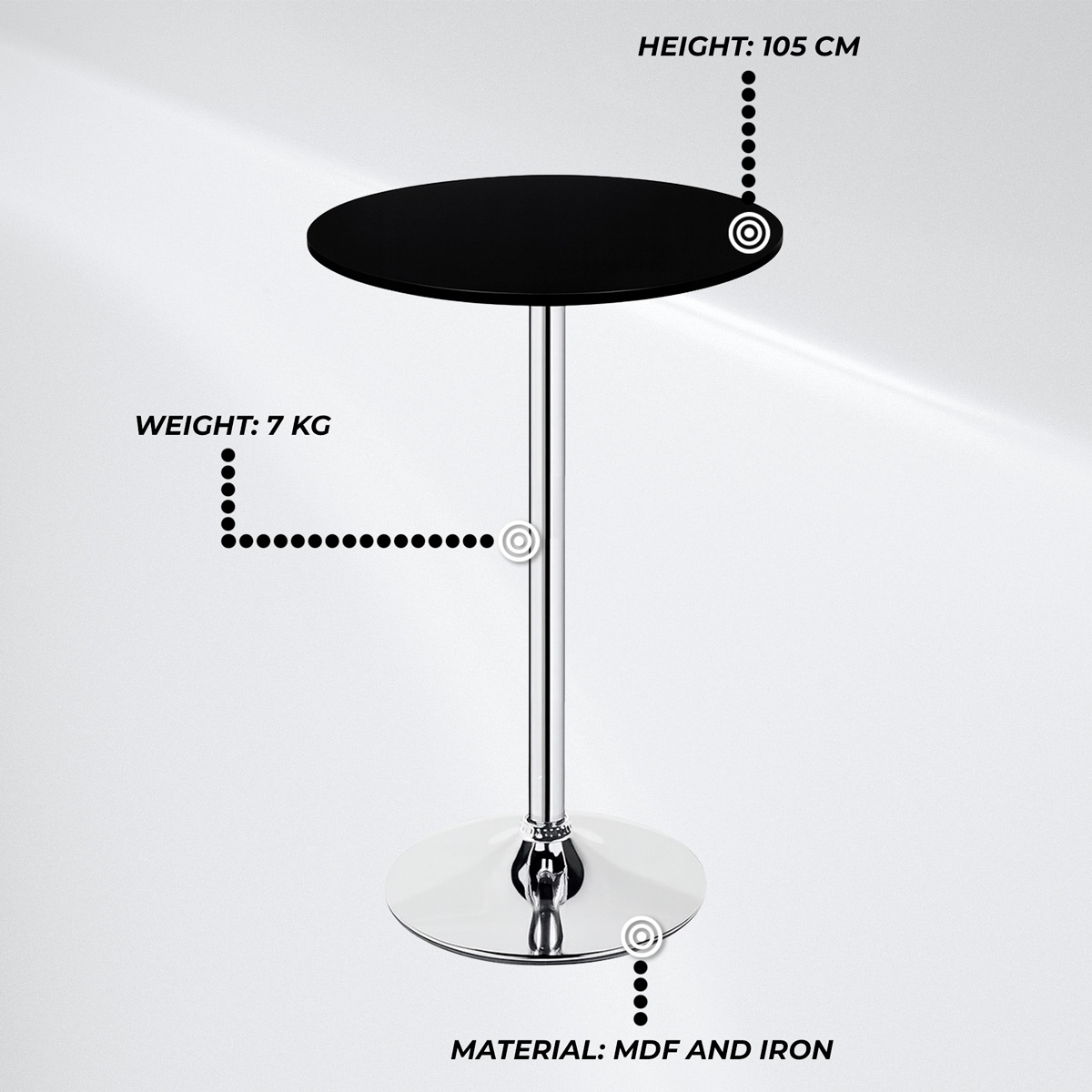 Lykke Bar Table Comfort Black 60x105cm