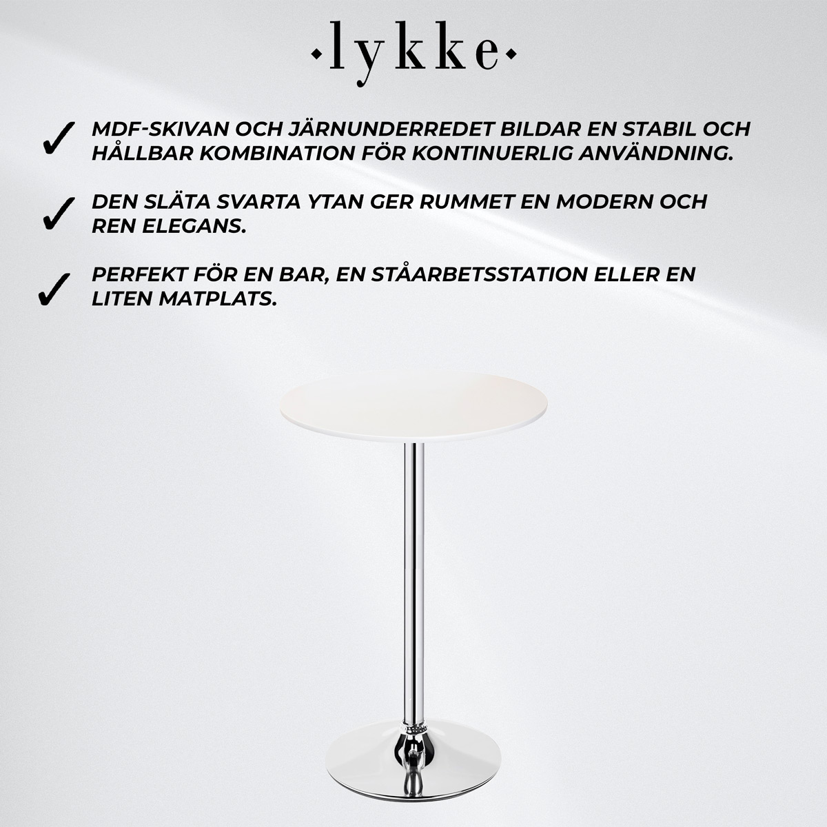 Lykke Barbord Comfort Vit 60x105cm