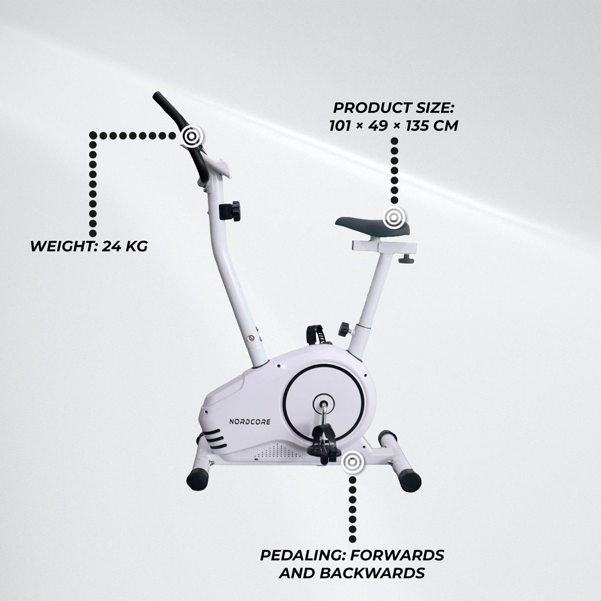 Nordcore Exercise Bike 600 White