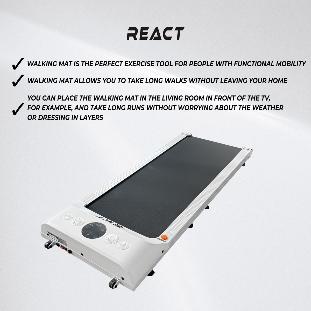 React Under Desk Treadmill 1500 White