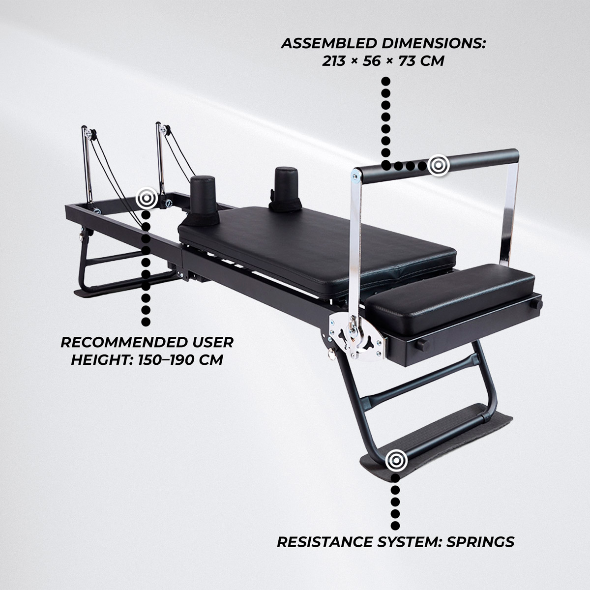 Nordcore Pilates Reformer Folding Machine, includes pilates box