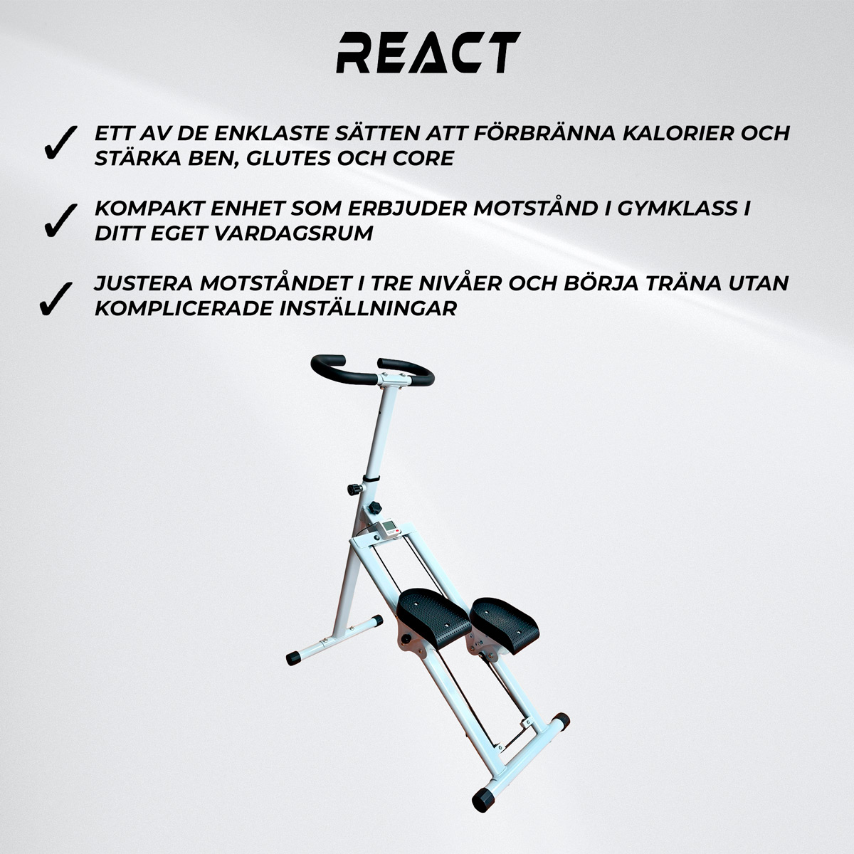 React Mini Stepper 100 med armstöd