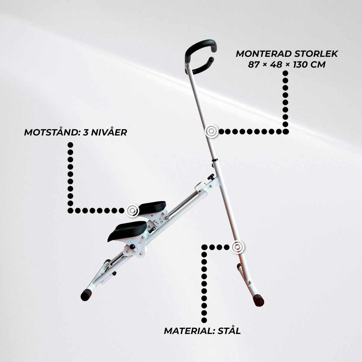 React Mini Stepper 100 med armstöd