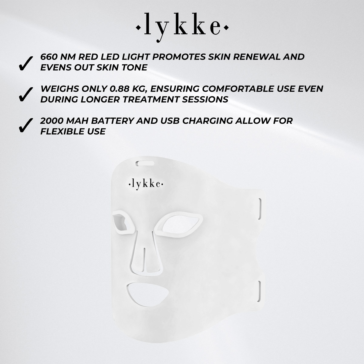 Lykke Red Light Therapy Device Mask LED Pro