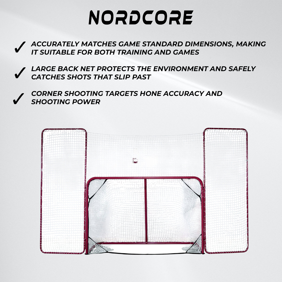 Nordcore Hockey Goal with Back Net 183X122X75 CM