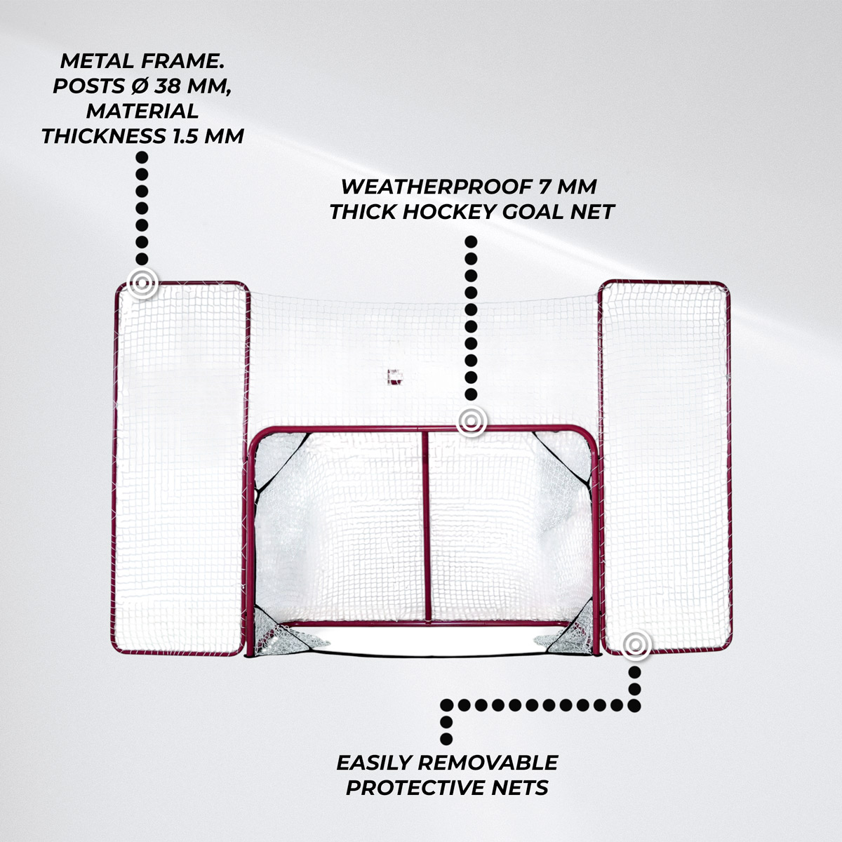 Nordcore Hockey Goal with Back Net 183X122X75 CM