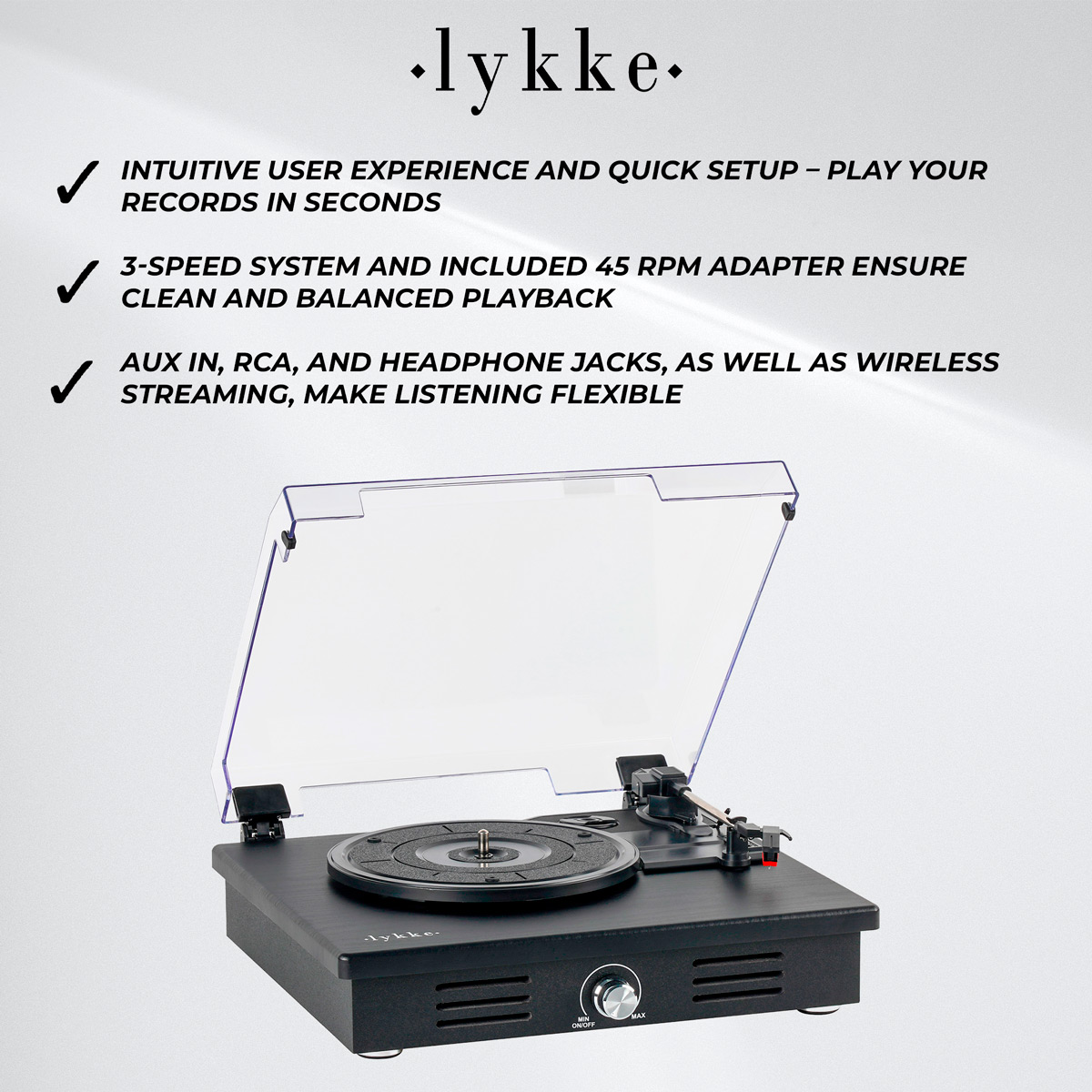 Lykke Turntable Record Player Classic Bluetooth