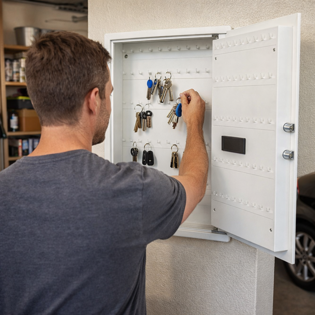 Trekker atslēgu kaste ar kodu 100, balta, ar digitālo slēdzeni