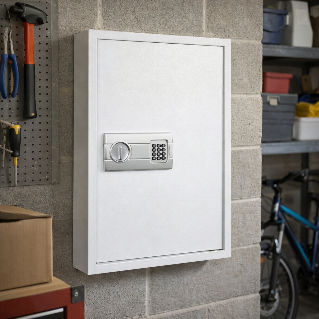 Trekker Combination Lock Box 100, white, with digital lock