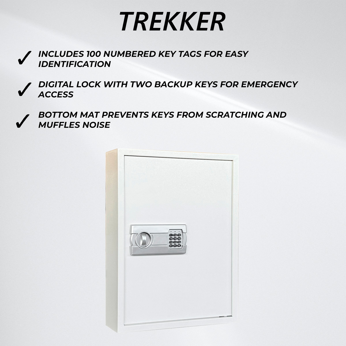 Trekker Combination Lock Box 100, white, with digital lock