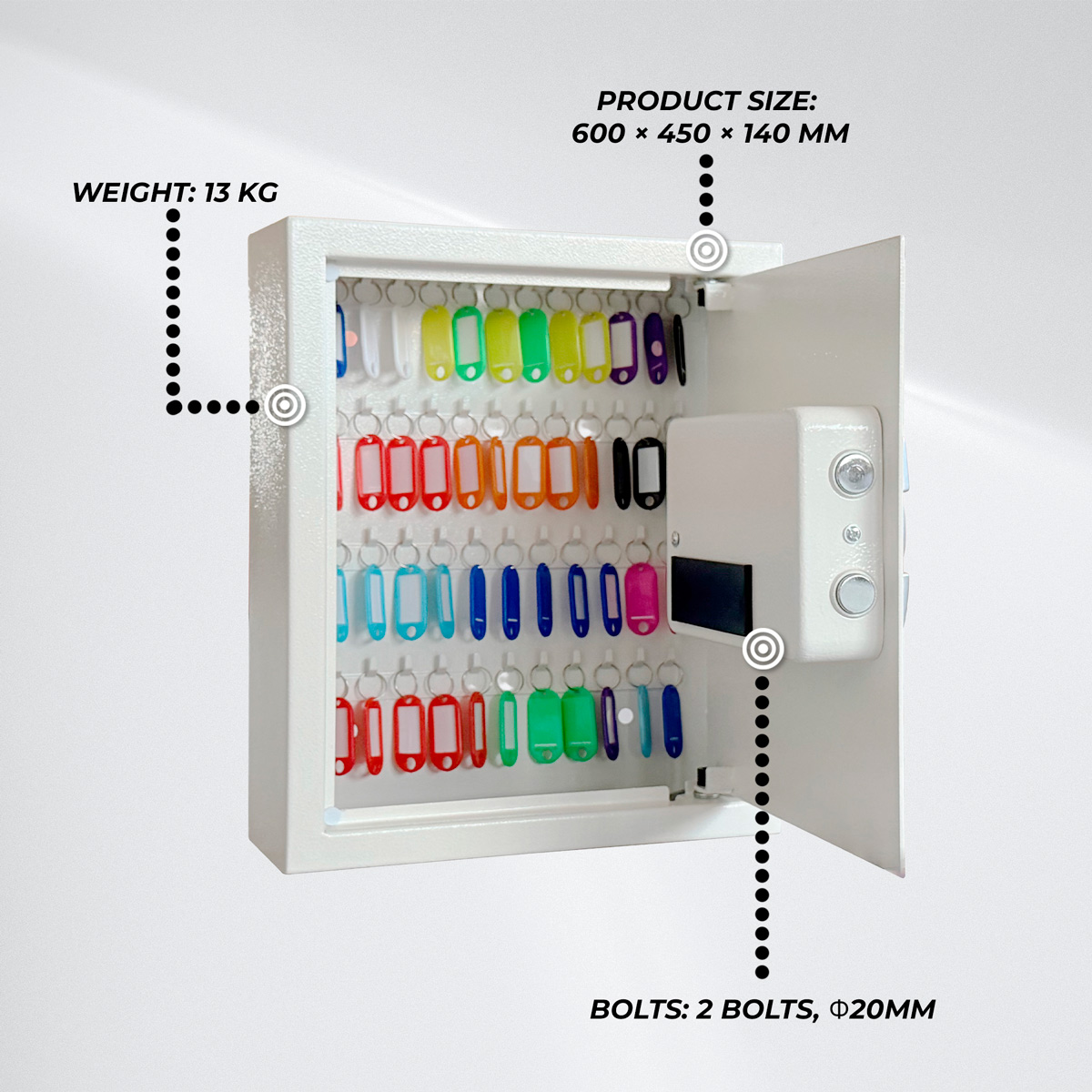 Trekker Combination Lock Box 100, white, with digital lock