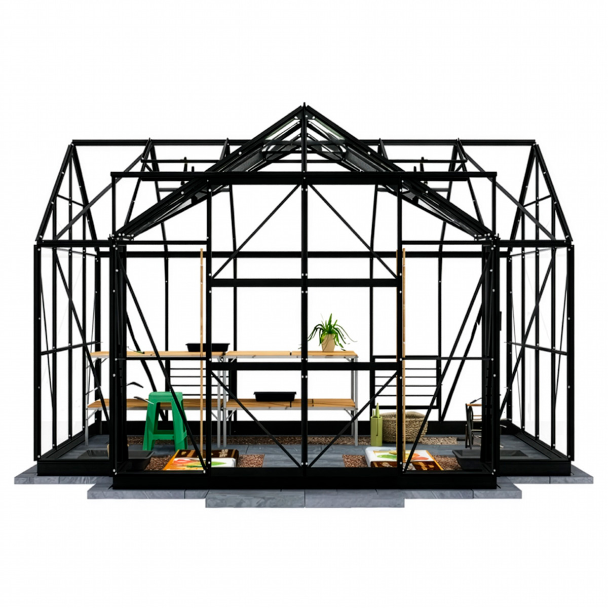 Lykke siltumnīca T-veida melna 10.2 m2