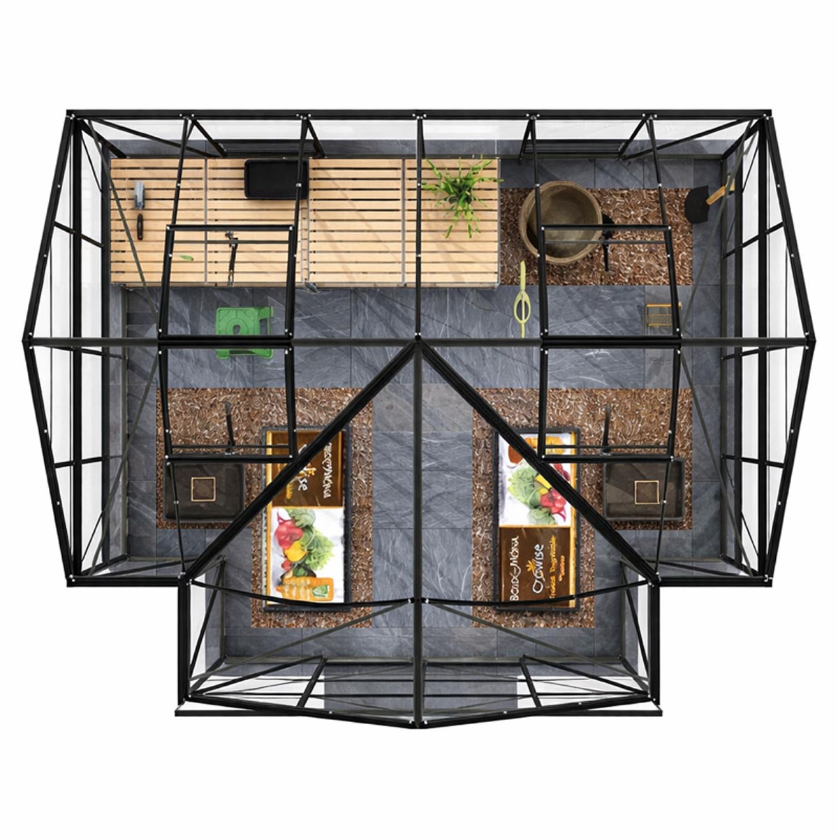 Lykke Szklarnia Ogrodowa w Kształcie Litery T Czarna 10,2 m2