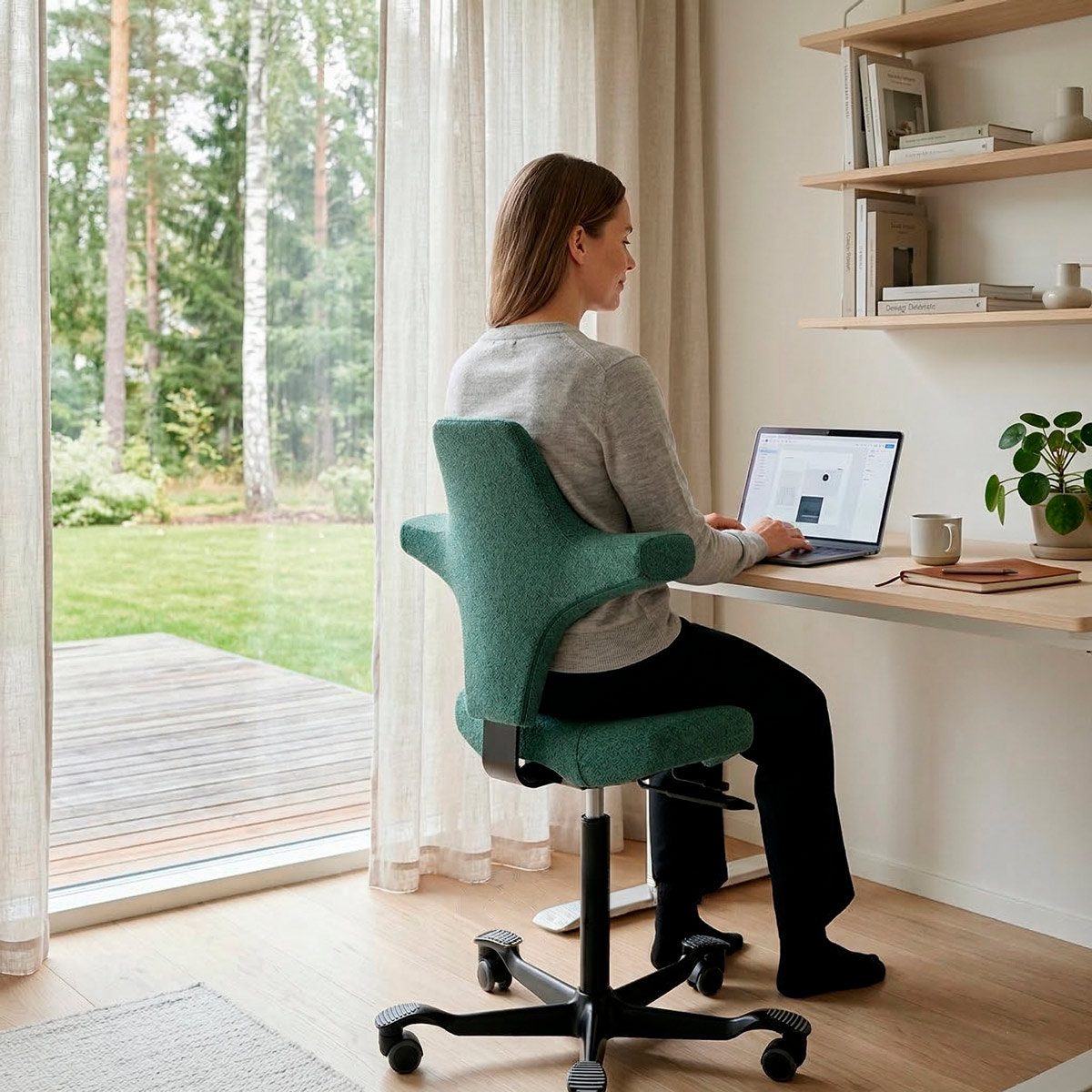 Lykke Ergonomisk Kontorsstol Comfort, Grön