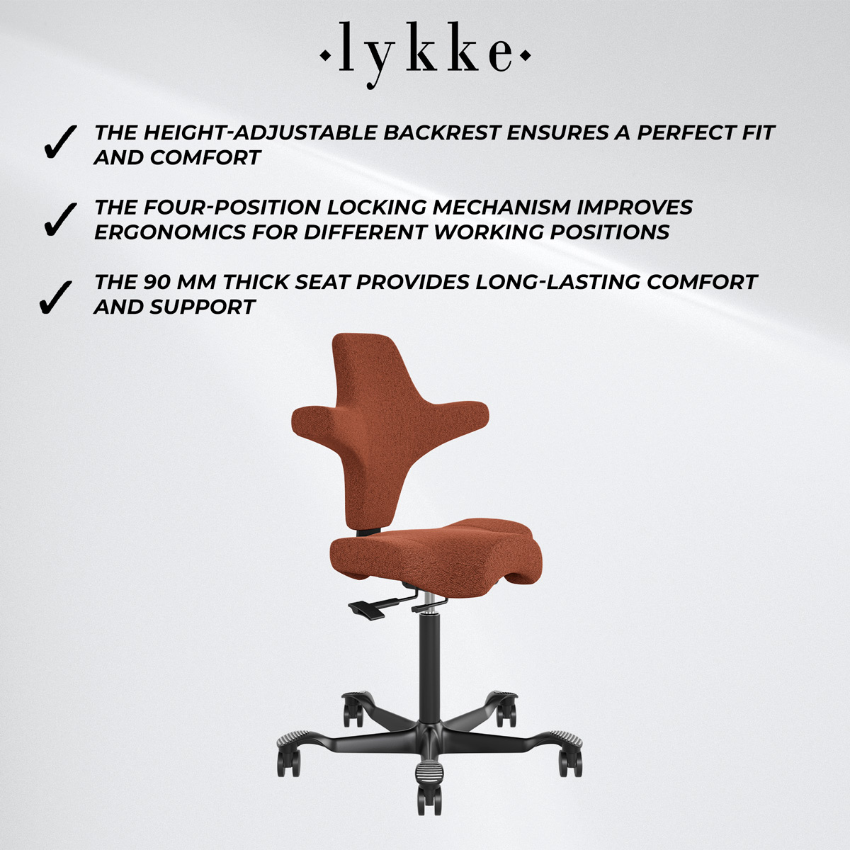Lykke Ergonomic Office Chair Comfort, Orange