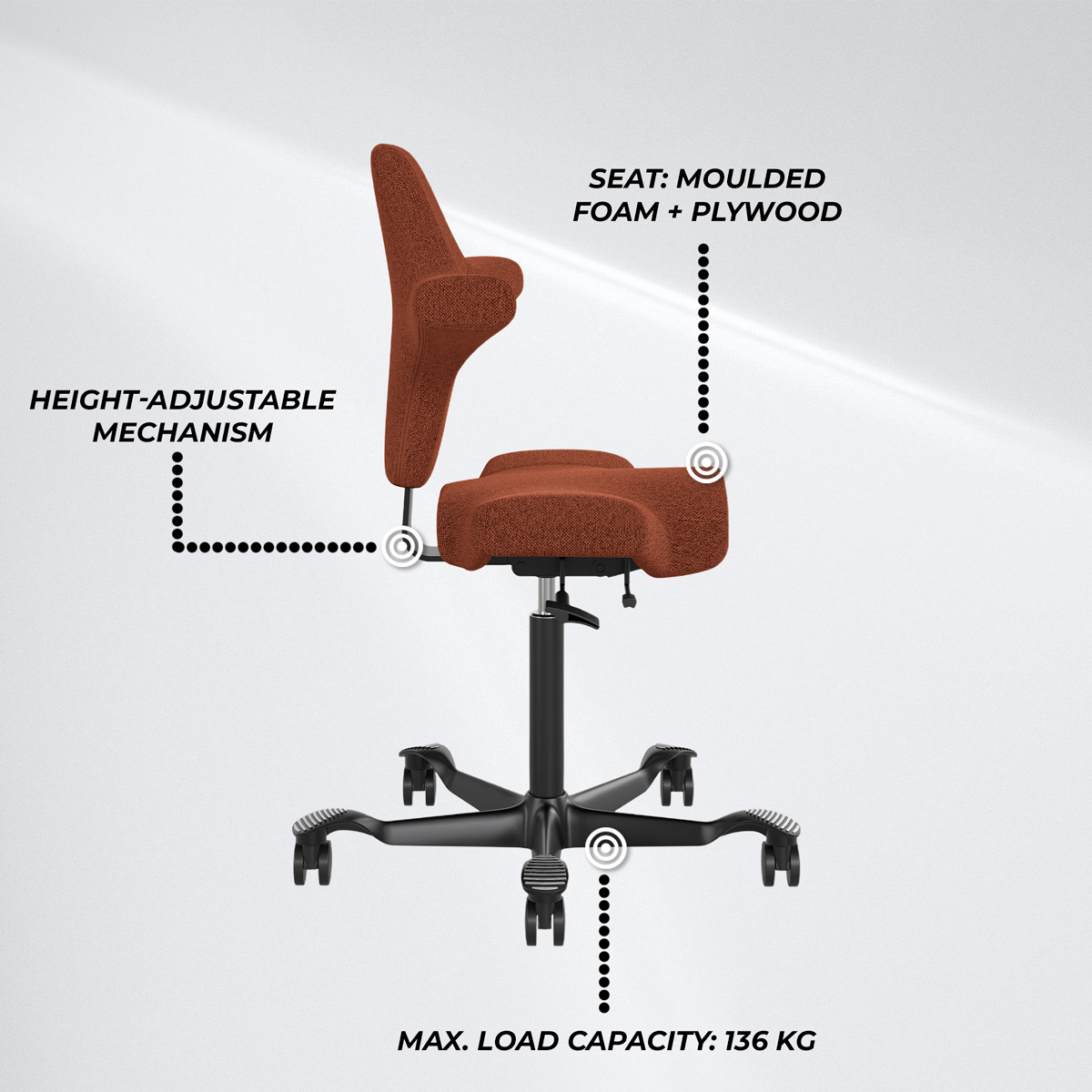 Lykke Ergonomic Office Chair Comfort, Orange