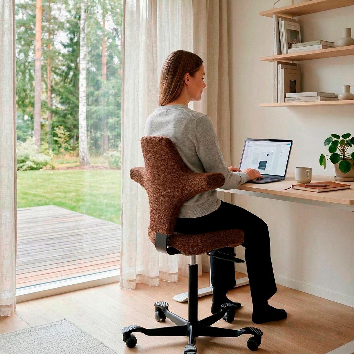 Lykke Ergonomisk Kontorsstol Comfort, Orange
