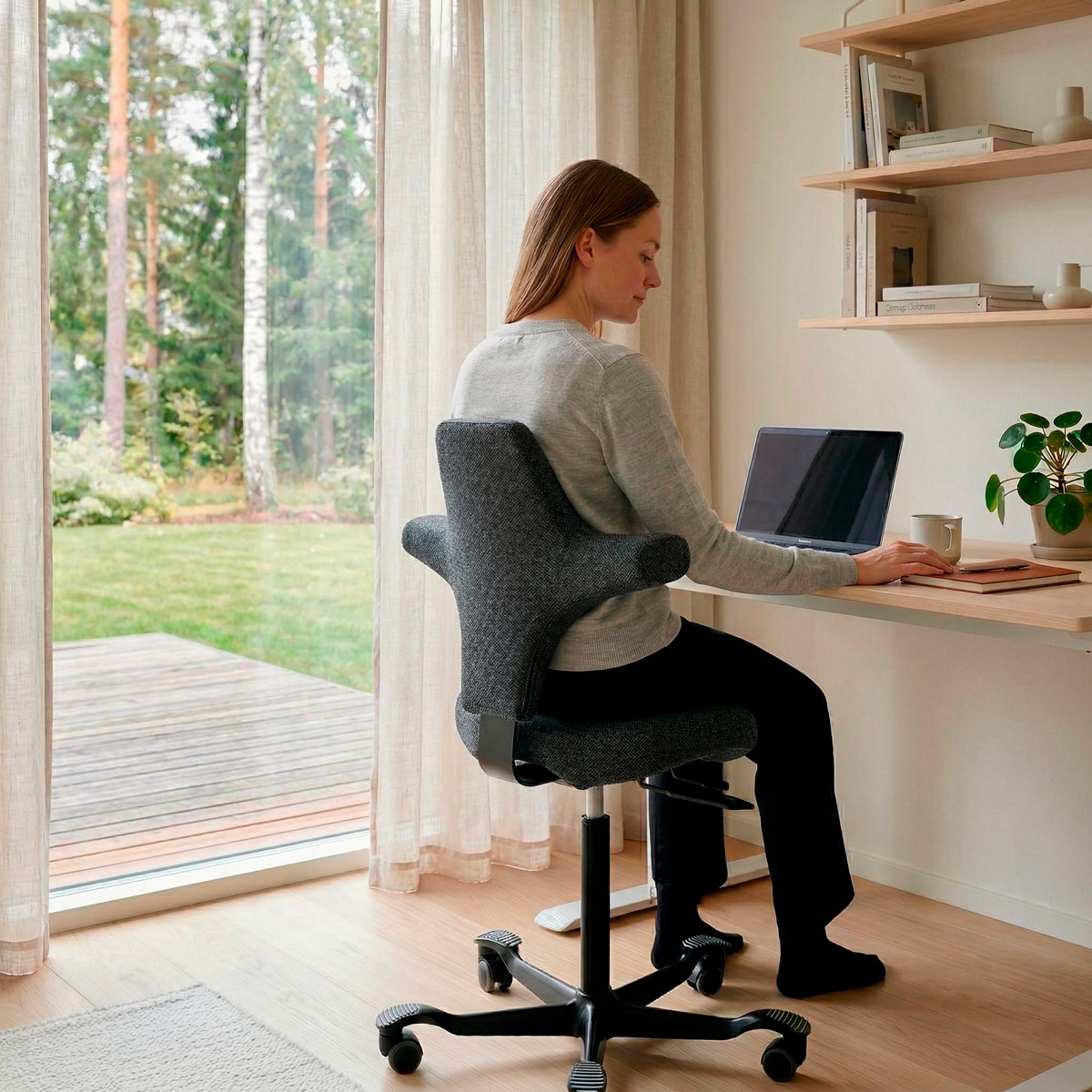 Lykke Ergonomisk Kontorsstol Comfort, Mörkgrå