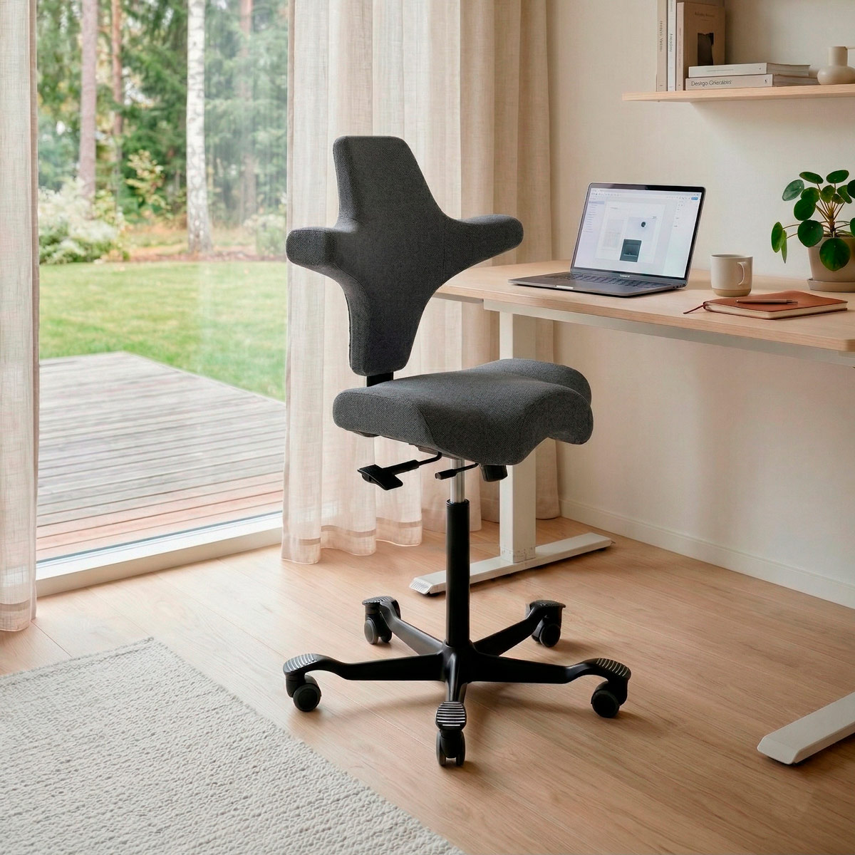 Lykke Ergonomisk Kontorsstol Comfort, Mörkgrå